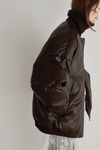 High Neck Padded Coat (brown)