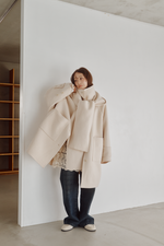 画像をギャラリービューアに読み込む, Hooded Stole Rever Coat
