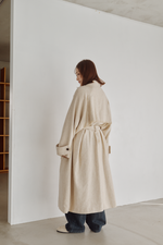 画像をギャラリービューアに読み込む, Linen Wool Trench Coat
