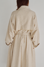 画像をギャラリービューアに読み込む, Linen Wool Trench Coat
