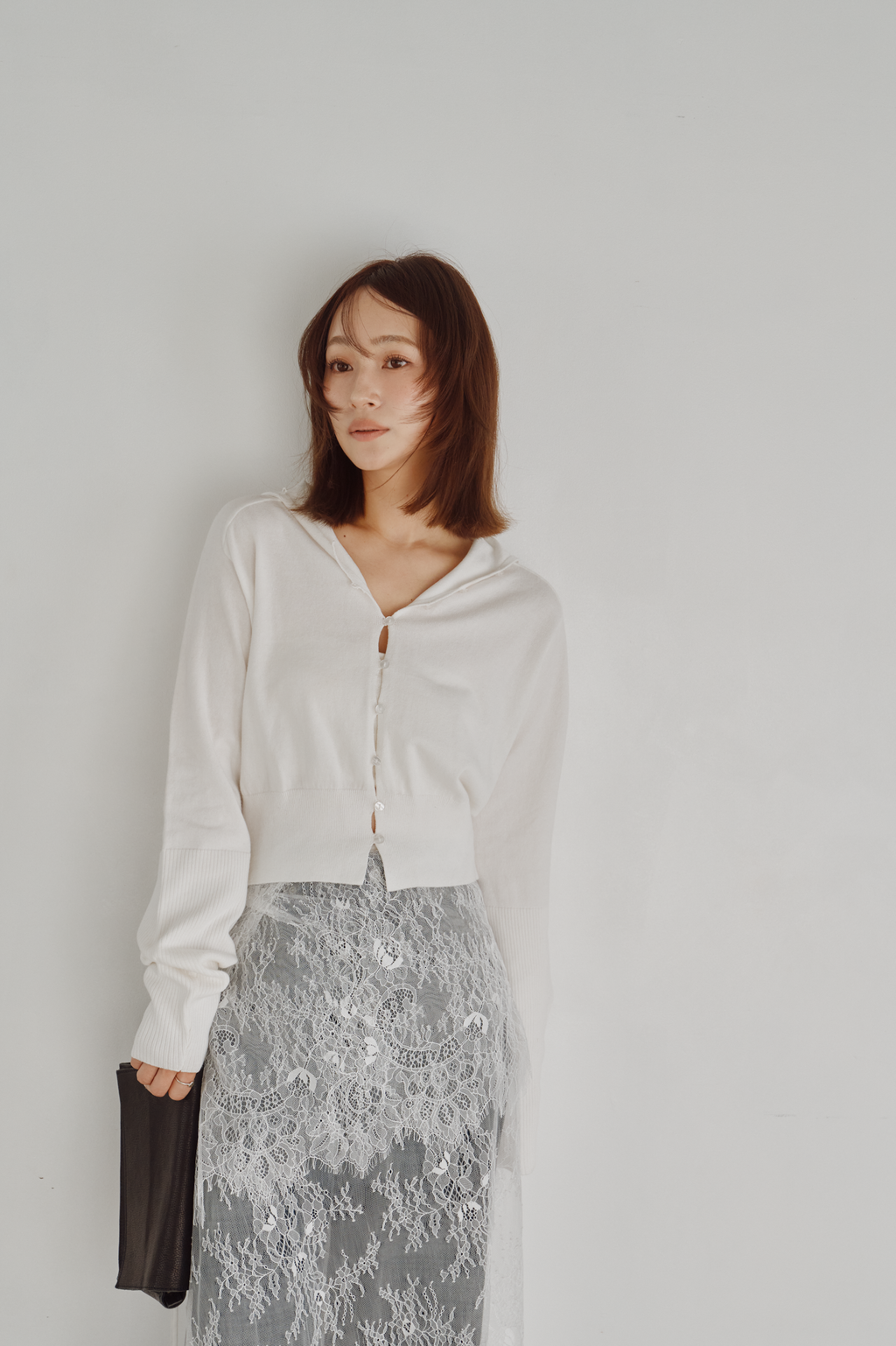 High Neck Knit Cardigan