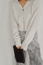 画像をギャラリービューアに読み込む, High Neck Knit Cardigan
