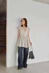 Cut Jacquard Peplum Hoodie