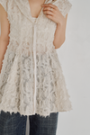 Cut Jacquard Peplum Hoodie