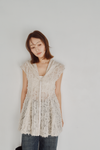 Cut Jacquard Peplum Hoodie
