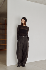 画像をギャラリービューアに読み込む, Flocked Lace Sheer Top
