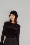 Flocked Lace Sheer Top
