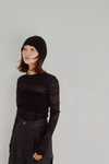 Flocked Lace Sheer Top