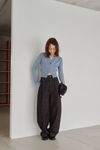 V Neck Zip Knit Cardigan