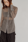 Sheer Check Slim Shirt