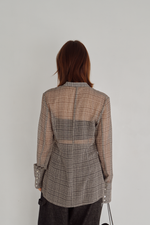 画像をギャラリービューアに読み込む, Sheer Check Slim Shirt
