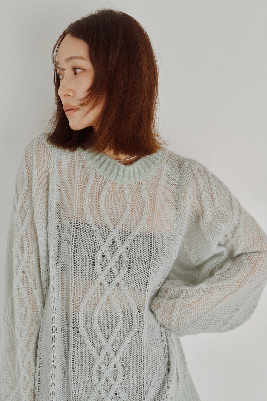 Sheer Cable Knit Top