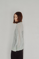 画像をギャラリービューアに読み込む, Sheer Cable Knit Top
