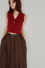 画像をギャラリービューアに読み込む, Cropped Rib Knit Vest
