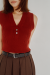 Cropped Rib Knit Vest