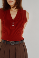 画像をギャラリービューアに読み込む, Cropped Rib Knit Vest
