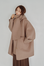 画像をギャラリービューアに読み込む, Hooded Stole Rever Coat
