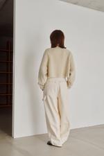 画像をギャラリービューアに読み込む, Shaggy High Neck Knit Top
