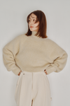 Shaggy High Neck Knit Top