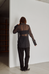 Sheer Check Slim Shirt