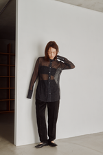 画像をギャラリービューアに読み込む, Sheer Check Slim Shirt
