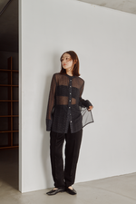 画像をギャラリービューアに読み込む, Sheer Check Slim Shirt
