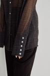 Sheer Check Slim Shirt