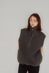 Wool High Neck Vest