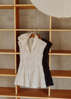 Cut Jacquard Peplum Hoodie