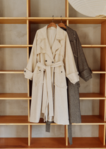 画像をギャラリービューアに読み込む, Linen Wool Trench Coat
