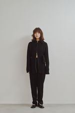 画像をギャラリービューアに読み込む, Wide Collar Rib Zip Knit
