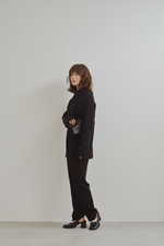 画像をギャラリービューアに読み込む, Wide Collar Rib Zip Knit
