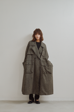 画像をギャラリービューアに読み込む, Linen Wool Trench Coat

