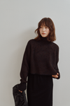 Shaggy High Neck Knit Top