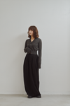 V Neck Zip Knit Cardigan