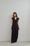 Cut Jacquard Peplum Hoodie