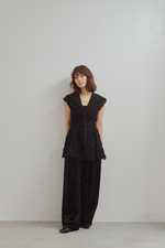 画像をギャラリービューアに読み込む, Cut Jacquard Peplum Hoodie
