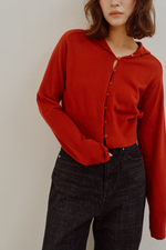 画像をギャラリービューアに読み込む, High Neck Knit Cardigan

