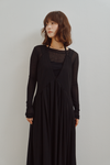 Tulle Insert V Dress