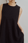 Check Flare Panel Dress
