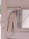 lace hem denim pants