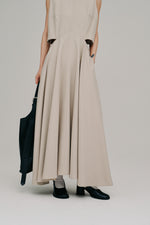 画像をギャラリービューアに読み込む, side slash flare dress
