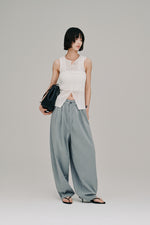 画像をギャラリービューアに読み込む, stripe gather cocoon pants
