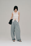 stripe gather cocoon pants