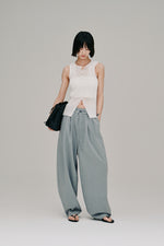 画像をギャラリービューアに読み込む, stripe gather cocoon pants
