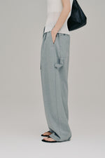 画像をギャラリービューアに読み込む, stripe gather cocoon pants
