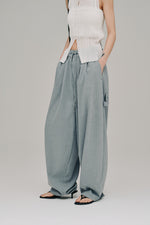画像をギャラリービューアに読み込む, stripe gather cocoon pants
