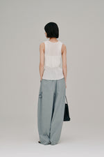 画像をギャラリービューアに読み込む, stripe gather cocoon pants
