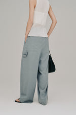 画像をギャラリービューアに読み込む, stripe gather cocoon pants

