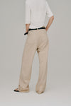 lace hem denim pants